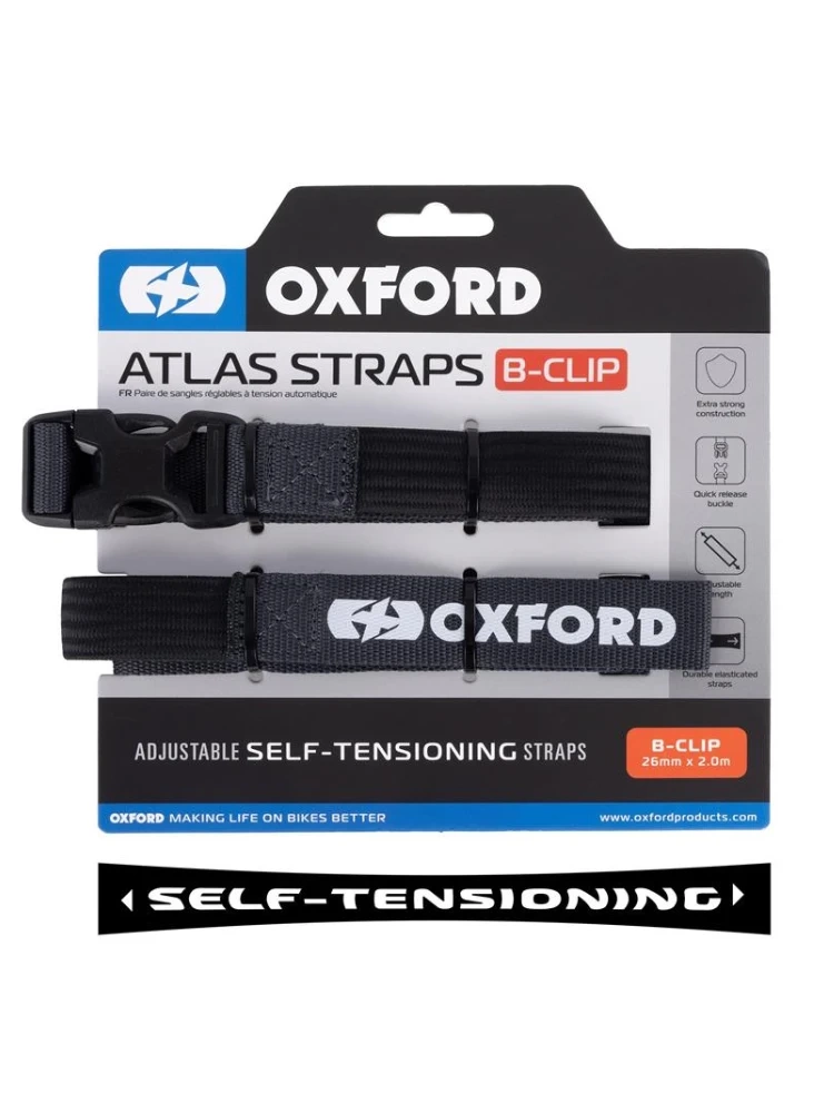 Pasy mocujące bagaż Oxford Atlas B-Clip 26 [mm] x 2 [M] szare