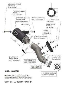 Tłumik motocyklowy LeoVince LV Corsa Carbon Kawasaki Z 900 A2 (18-)/ Z 900 (17-19, 25-) [stal nierdzewna] 