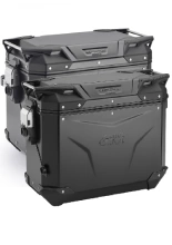 Zestaw kufrów bocznych GIVI Trekker Outback Evo Smart 48/44 aluminiowych, czarnych [z 3 wkładkami SLR; poj.: prawy 48l, lewy: 44l]