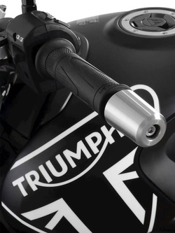 Koncówki kierownicy motocyklowej R&G Triumph, Royal Enfield (wybrane modele) srebrne