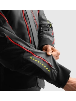 Kurtka motocyklowa tekstylna Rebelhorn Hardy 3.0 czarno-szaro-czerwona