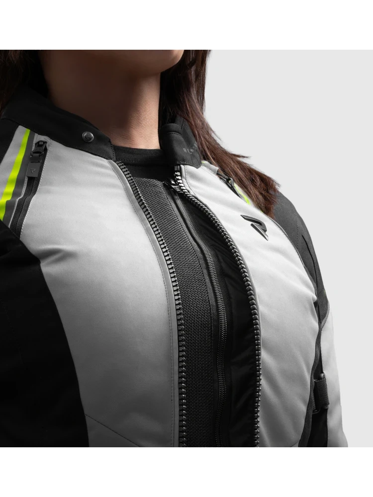 Kurtka motocyklowa damska tekstylna Rebelhorn Swift czarno-szara-fluo