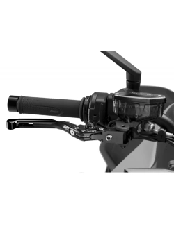 Regulowana dźwignia hamulca PUIG 4.0 Evo z zawiasem 90 stopni [przedłużana] czarna
