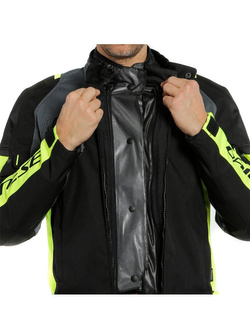 Motocyklowa kurtka tekstylna Dainese Speed Master D-Dry czarno-szaro-fluo żółta
