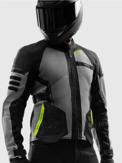 Kurtka motocyklowa tekstylna Rebelhorn Scandal 3 czarno-szara-fluo
