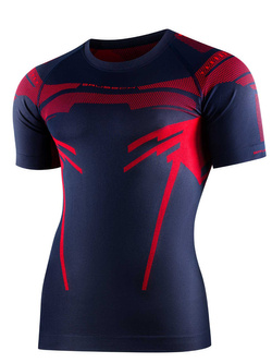 Koszulka termoaktywna Brubeck Dry ciemnoniebiesko-czerwona