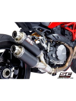 Podwójny tłumik SC-Project Twin GP Carbon (Slip on) - Ducati Monster 1200 / S / R [17-21]