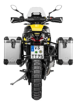 Zestaw: kufry boczne srebrne "And-S" Zega Pro + stelaże czarne Touratech Aprilia Tuareg 660 (21-) [poj.: 31+38l]