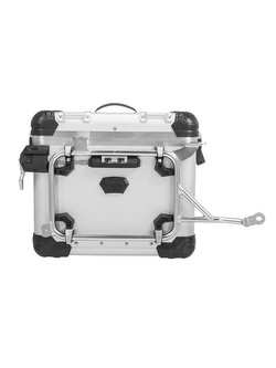 Zestaw: kufry boczne z anodowanego aluminium srebrne "And-S" Zega Evo + stelaże srebrne Touratech BMW R1250GS/ R1250GS Adventure/ R1200GS (13-21)/ R1200GS Adventure (14-21) (38+45L)