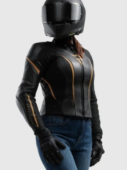Kurtka motocyklowa damska skórzana Rebelhorn Diva ST czarno-złota