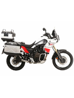 Zestaw: kufry boczne + stelaże Hepco&Becker Xplorer Cutout Yamaha Tenere 700 World Raid (22-24)/World Rally (23-24) srebrne