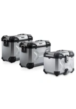 Zestaw: kufry boczne + kufer centralny TRAX ADV + stelaże SW-Motech Royal Enfield Himalayan 450 Rally (25-) srebrne [poj.: 2 x 45l + 38l]