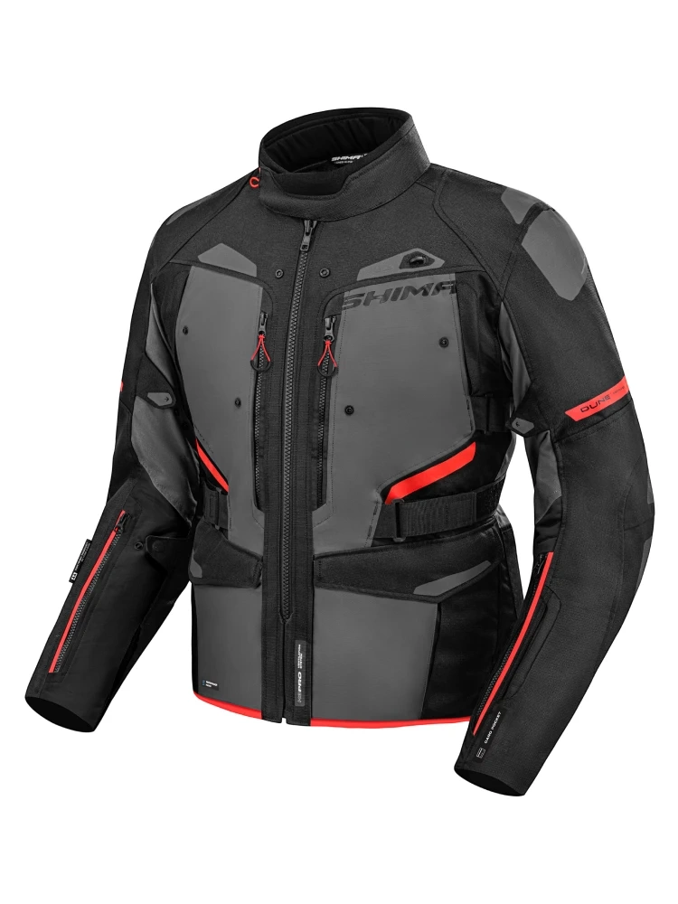 Kurtka motocyklowa tekstylna Shima Dune czarno-czerwona