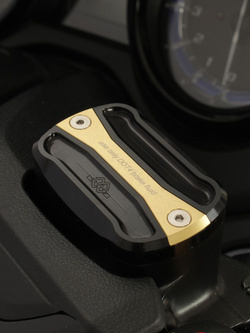 Pokrywa zbiornika płynu hamulcowego GILLES Yamaha XP 530 T-MAX (12-19)/ XP 560 T-MAX (20-22) aluminiowa czarno-złota