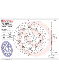 Tarcza Hamulcowa Brembo Serie Oro Floating Prime Line Ducati Monster/ Multistrada (wybrane modele) [śr. 330 mm]