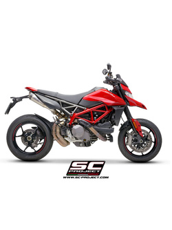 Podwójny tłumik SC-Project S1 Titanium (z siatką na wylocie) - Ducati Hypermotard 950 / RVE / SP [19-21]