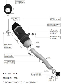 Tłumik motocyklowy LeoVince LV ONE EVO Benelli BN 302 S (19-20) czarny [stal nierdzewna]
