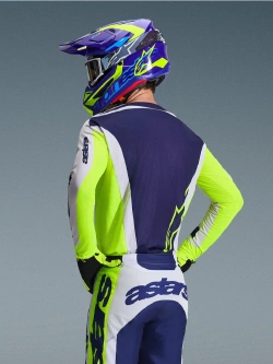 Bluza cross Alpinestars MX Racer Air Riway niebiesko-szara-fluo