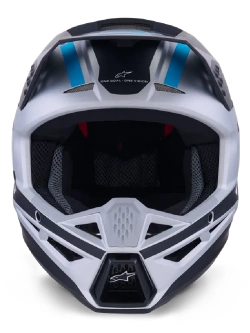 Kask enduro Alpinestars SM3 Heat srebrno-czarno-niebieski