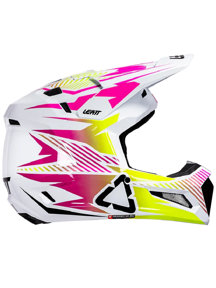 Kask enduro Leatt Moto 3.5 z goglami czarno-biało-żółtymi
