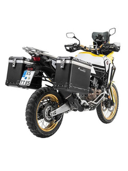 Zestaw: kufry boczne z anodowanego aluminium czarne Zega Pro + stelaże czarne Touratech Honda CRF1000L Africa Twin (18-22) /CRF1000L Adventure Sports (38+45L)