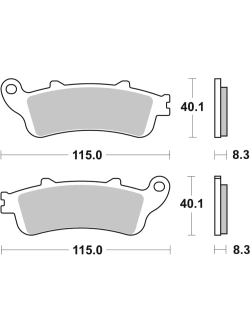 Klocki hamulcowe Brembo SA Honda GL 1800 Goldwing (01-)/ NT 650 V Deauville (98-05)/ ST 1300 Pan European (02-16) [na przód, kpl. na 1 tarczę]