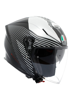 Kask otwarty AGV K-5 Jet Evo Control czarno-biały matowy