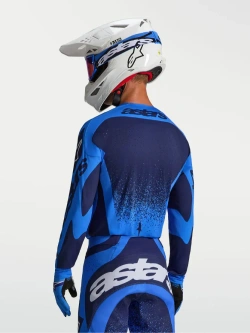 Bluza cross Alpinestars MX Techstar Swan niebieska