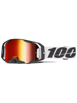 Gogle motocyklowe 100% ARmatic z lustrzaną czerwoną szybką czarno-białe
