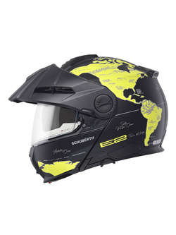 Zestaw: kask szczękowy Schuberth E2 Atlas czarno-zółty + dedykowany interkom motocyklowy