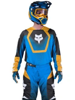 Bluza enduro Fox 180 Collect czarno-niebiesko-pomarańczowa