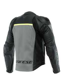 Kurtka motocyklowa skórzana Dainese Racing 4 szaro-czarna
