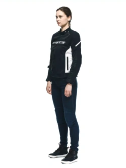 Kurtka motocyklowa damska tekstylna Dainese Air Frame 3 Tex czarno-biała