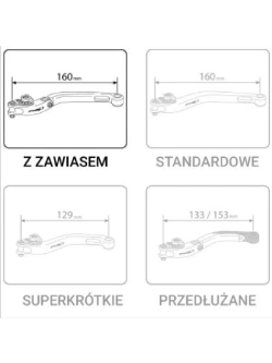 Zestaw regulowanych przedłużanych klamek sportowych PUIG Yamaha MT-07/ MT-09 Tracer/ MT-10/ Niken/ Tracer 900