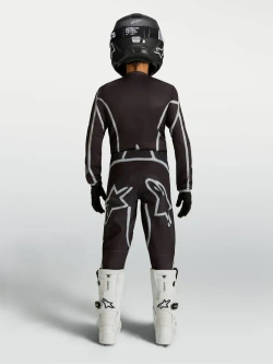 Spodnie cross dziecięce Alpinestars MX Fluid Apex V2 czarno-srebrne