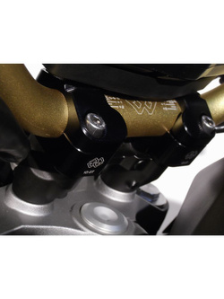 Podwyższenie kierownicy GILLES 1D.GT modele Aprilia / BMW / Ducati / Honda aluminiowe czarne [podwyższenie: 20 mm]