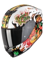 Kask integralny dziecięcy Scorpion EXO-JNR Air Yucatan biało-pomarańczowo-czarny