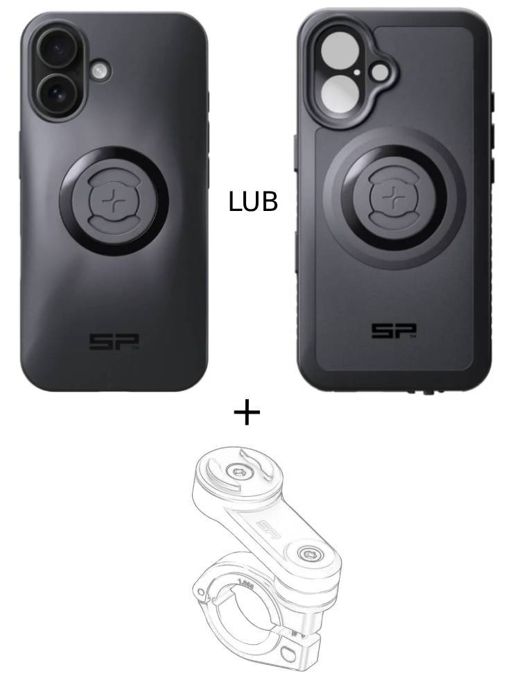 Zestaw na motocykl: etui na telefon iPhone 16 + mocowanie SP Connect