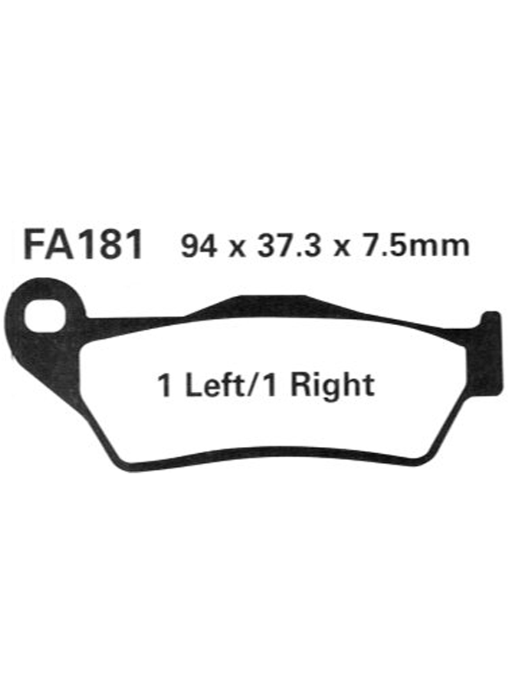 Klocki hamulcowe EBC FA181TT 94 x 37.3 x 7.5mm NA PRZÓD