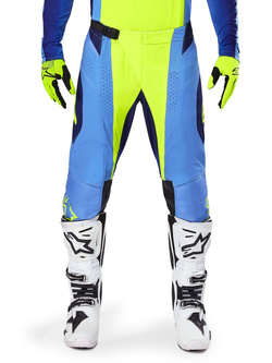 Spodnie cross damskie Alpinestars MX Techstar Melt żółto-niebieskie 