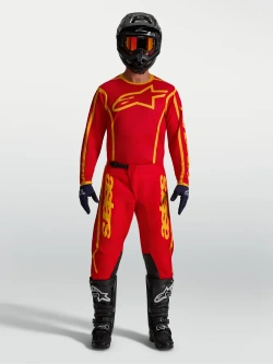 Bluza cross dziecięca Alpinestars MX Fluid Apex V2 czerwono-złota