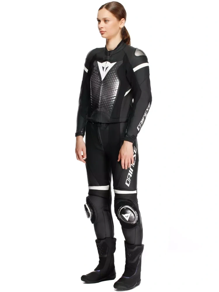 Kombinezon motocyklowy dwuczęściowy damski Dainese Fulminea biało-czarny
