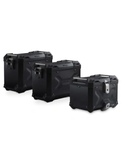 Zestaw: kufry boczne + kufer centralny TRAX ADV + stelaże SW-Motech Yamaha Tracer 7/ GT (RM55, RM56) (25-) czarne [poj.: 2 x 45l + 38l]