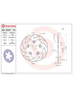 Tarcza Hamulcowa Brembo Serie Oro Fixed Prime Line Suzuki GSX 750 F/ GSX-R 600/ 750/ 1000/ SV 650/ S/ 1000 S (wybrane modele) [śr. 220 mm]