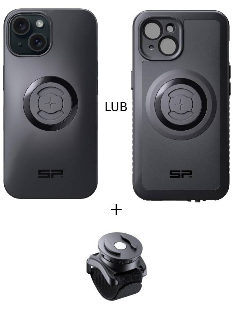 Zestaw: etui na telefon iPhone 15 + uchwyt na rzep SPC+ SP Connect