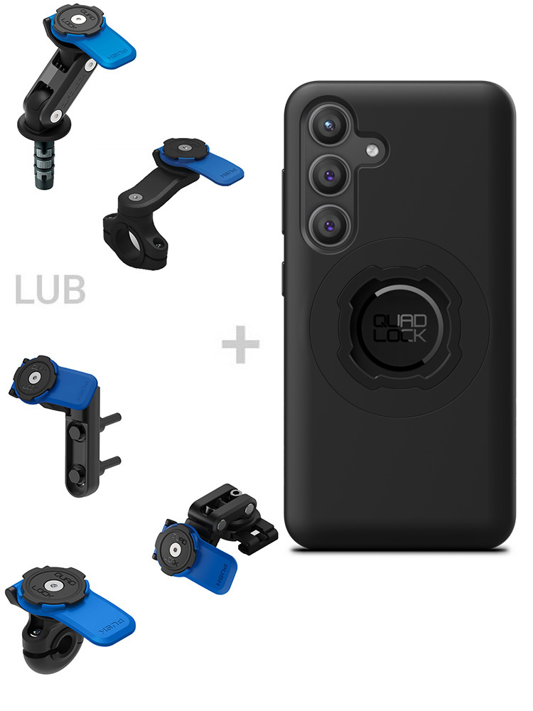 Zestaw na motocykl: etui na telefon Samsung Galaxy S24+ + mocowanie Quad Lock