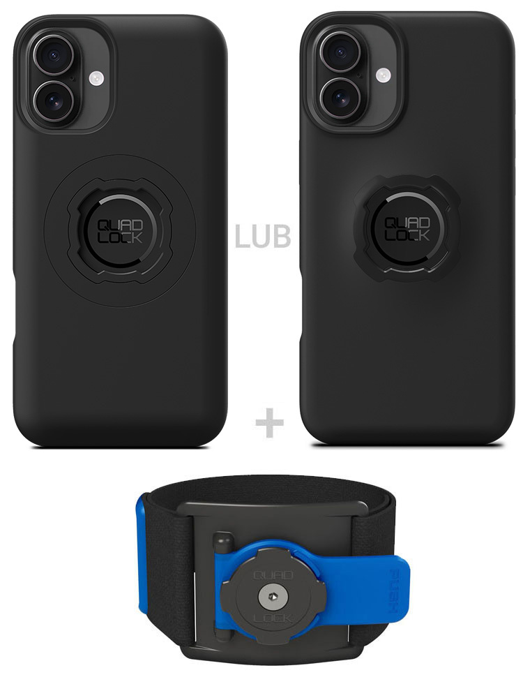 Zestaw do biegania: etui na telefon iPhone 16 Plus + opaska sportowa Quad Lock
