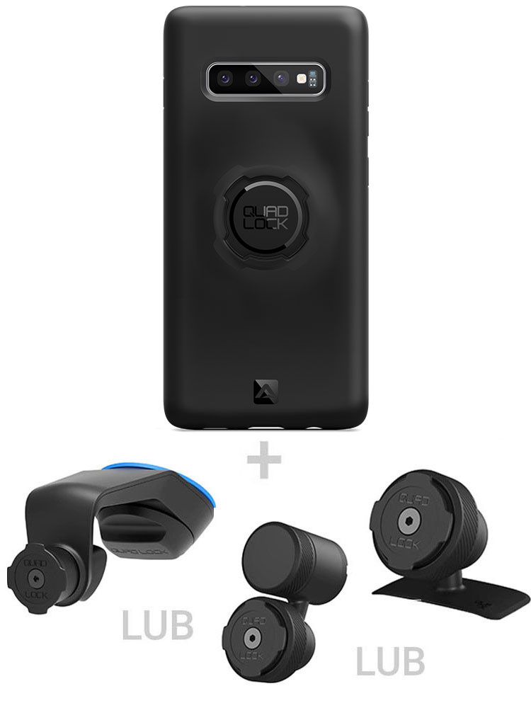 Zestaw do samochodu: etui na telefon Samsung Galaxy S10+ + mocowanie Quad Lock