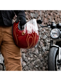 Kask integralny Biltwell Gringo S Flames czerwono-złoty