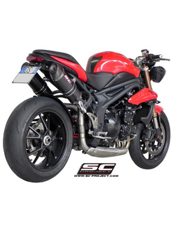 Tłumiki owalne z rurą (Y 3-1-2) Slip-on SC-Project do Triumph SPEED TRIPLE 1050 [11-15]